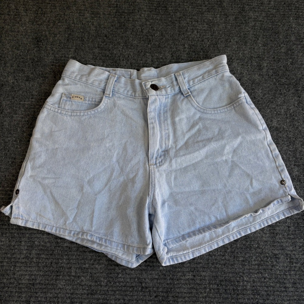 Vintage Riders by Lee High Waisted Denim Shorts Light Wash Blue Cotton 29 Waist